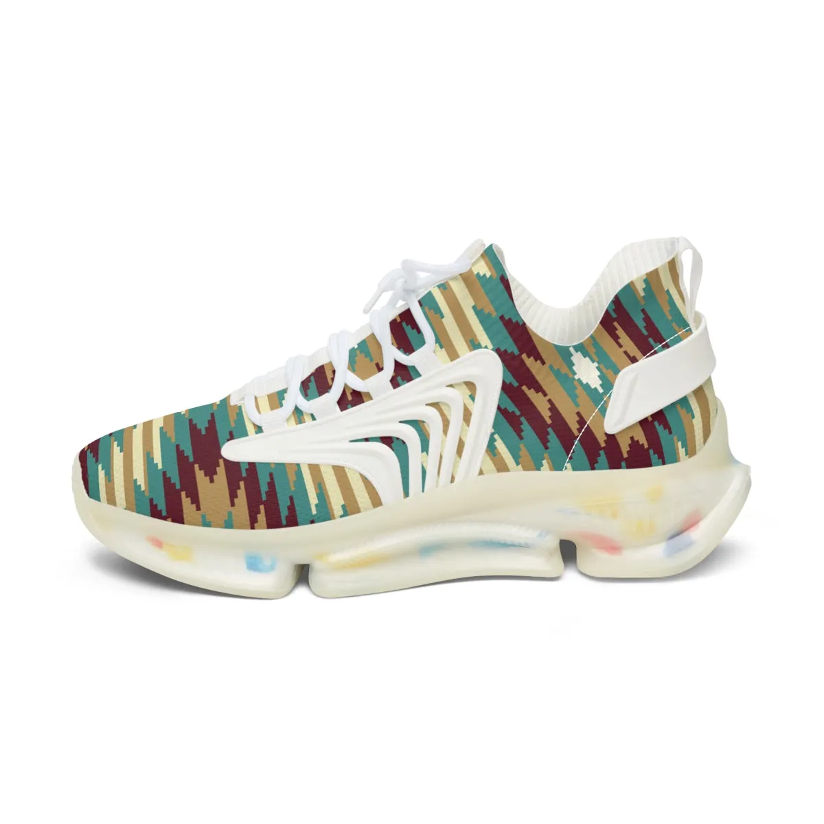 Women's Running Shoes Mesh Sneakers Shock Absorbing Soles White or Black Sundance Print