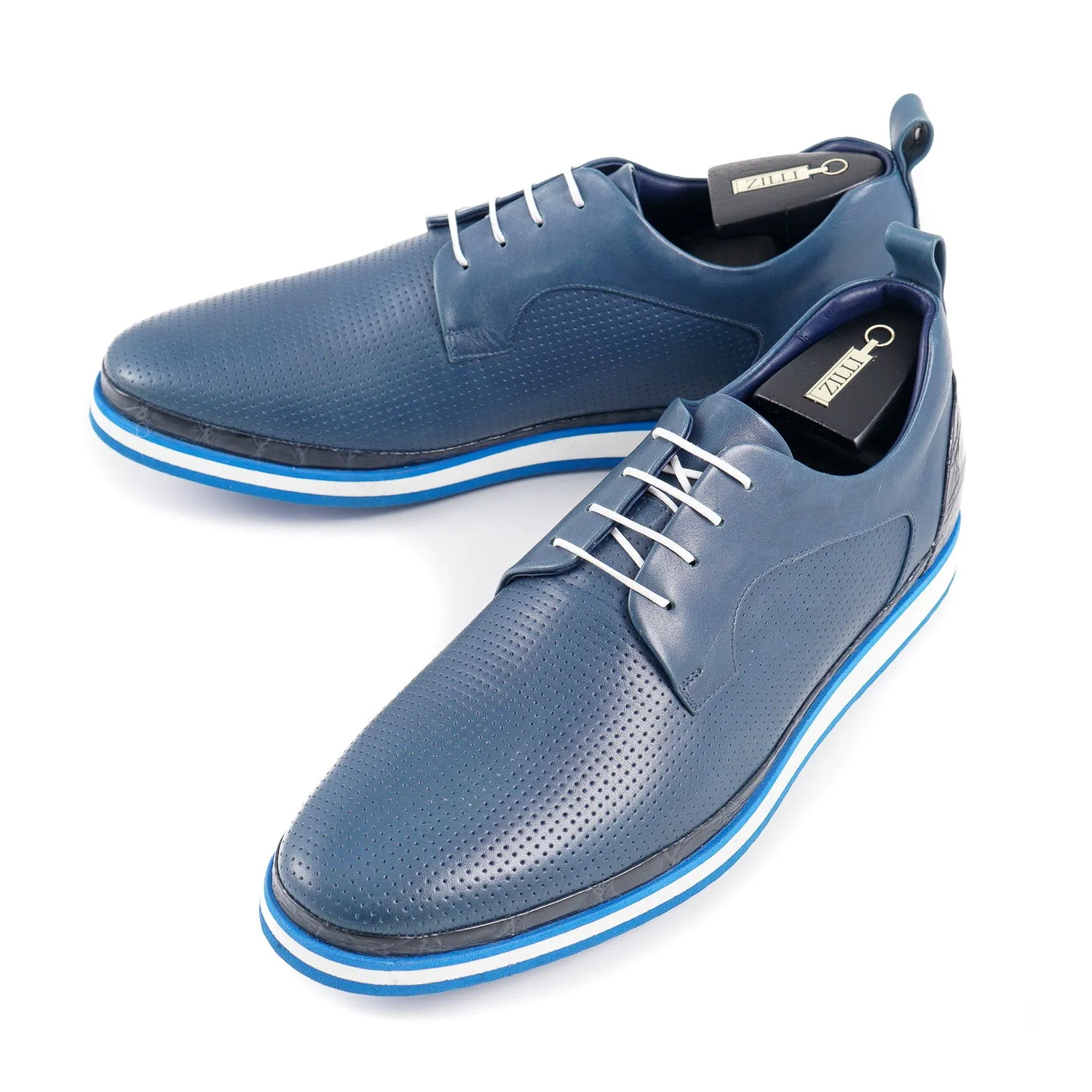 Zilli Calf and Crocodile Leather Derby