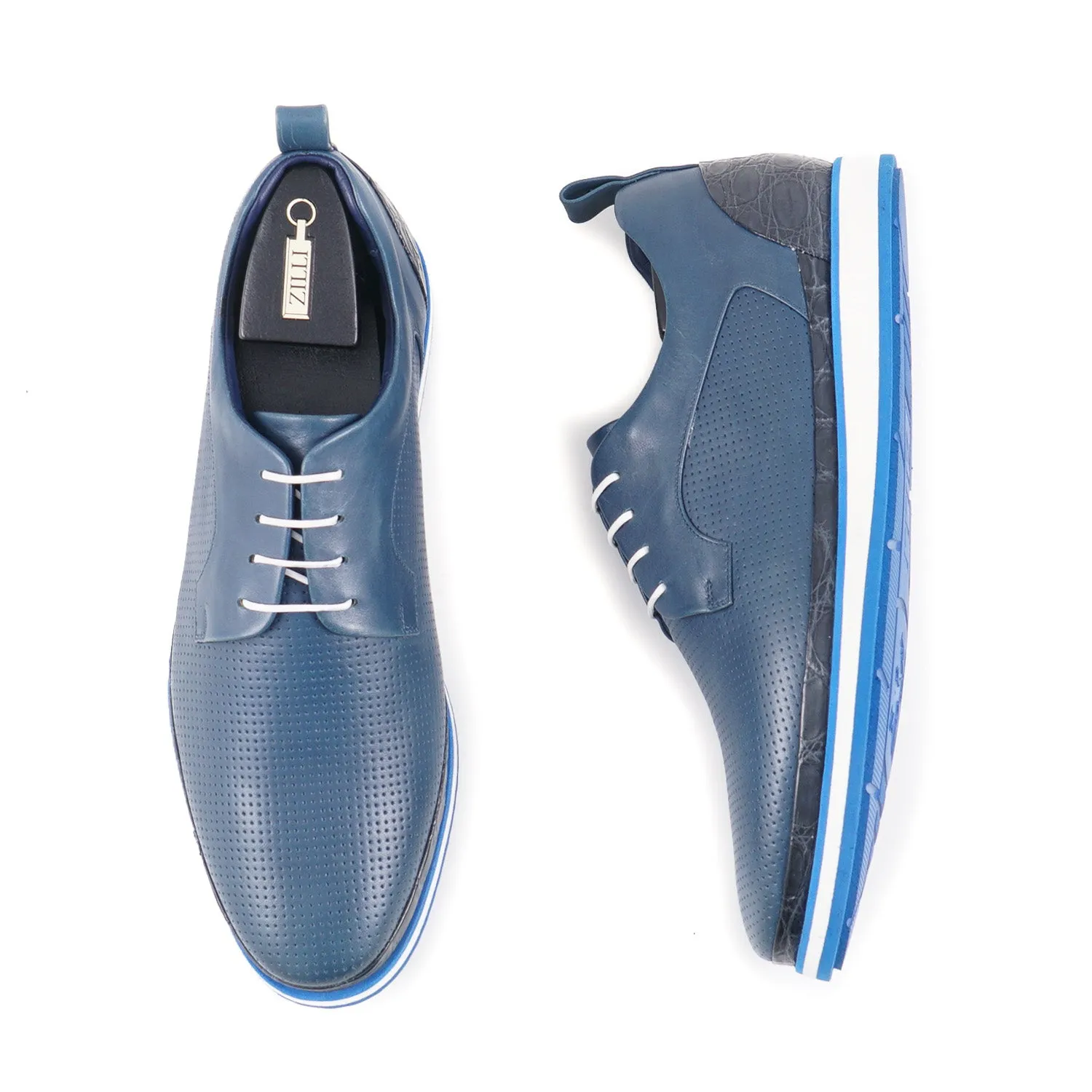 Zilli Calf and Crocodile Leather Derby