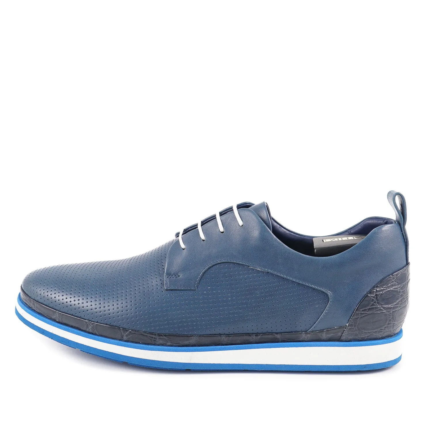 Zilli Calf and Crocodile Leather Derby